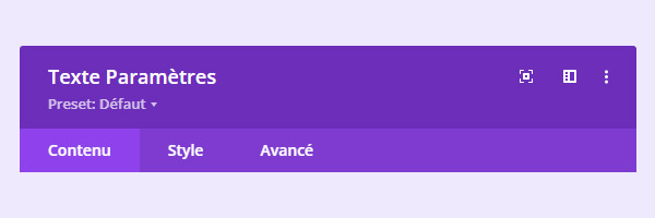 Configuration des modules Divi